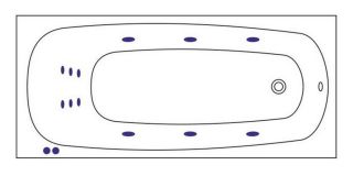 Гидромассажная ванна Whitecross Layla 0102.180080.100.LINE.BR 180x80см Line бронза